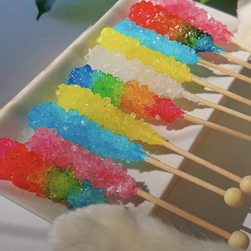 OSSIJAY 100 Pieces 6Inch Rock Candy Sticks with Ball Wooden Sticks Wood Cake Sticks Drink Stirrer Sticks for Lollipop Coffee Appetizer Skewers (Round) - Image 4